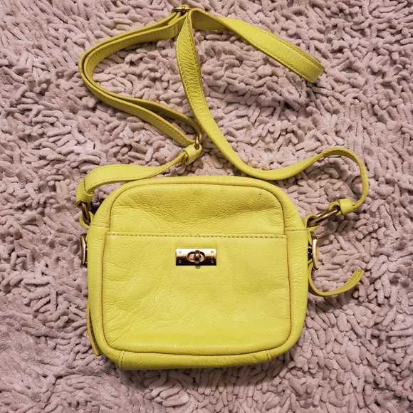 J. Crew MINI BAG Citrus Yellow Leather Bag - Picture 1 of 6